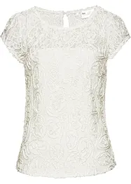 Blouse t-shirt en dentelle cordée, bonprix