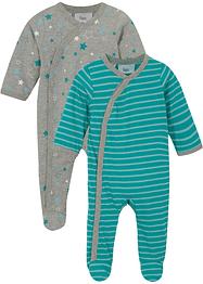 Lot de 2 grenouillères bébé coton, bpc bonprix collection