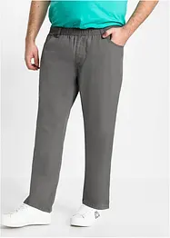 Lot de 2 pantalons droits taille élastiquée 100% coton, Regular, bonprix