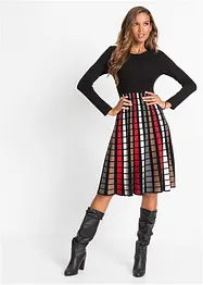 Robe en maille à carreaux, bonprix