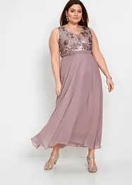 Robe en crêpe avec sequins brodés, bonprix