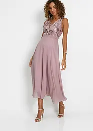 Robe en crêpe avec sequins brodés, bonprix