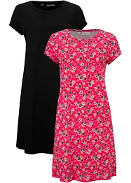 Lot de 2 robes en jersey 100% coton avec fentes latérales, bonprix