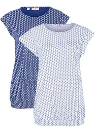 Lot de 2 T-shirts imprimés, petites manches, bonprix