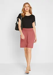 Bermuda ample en jersey avec large smock confortable à la taille, bonprix