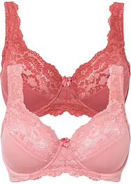 Lot de 2 soutiens-gorge minimiseurs à bretelles rembourrées, bonprix