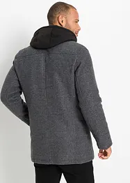 Veste d'extérieur, aspect laine, avec empiècement sweat amovible, bonprix