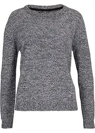 Pull en maille chiné à col rond, bonprix