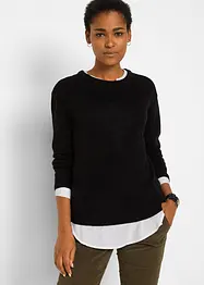 Pull en maille avec encolure ronde, bonprix