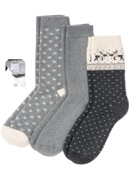Lot de 3 paires de chaussettes thermiques avec carte cadeau, bpc bonprix collection