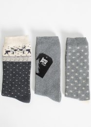Lot de 3 paires de chaussettes thermo avec coton bio et carte cadeau, bpc bonprix collection