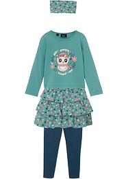 T-shirt manches longues, jupe, legging, bandeau fille (Ens. 4 pces.), bpc bonprix collection