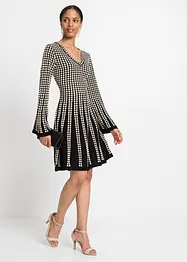 Robe en maille  avec jupe à effet plissé, bonprix