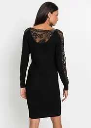 Robe en maille à empiècement dentelle, bonprix