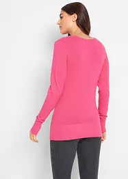 Pull col en V en fine maille, bonprix