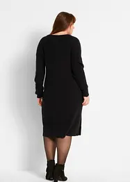 Robe en maille à décolleté en V, longueur genou, bonprix