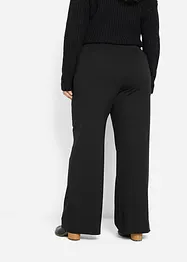Pantalon large en viscose mélangée à taille élastiquée, bonprix