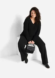 Pantalon large en viscose mélangée à taille élastiquée, bonprix