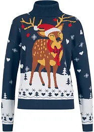 Pull de Noël à col roulé, bonprix