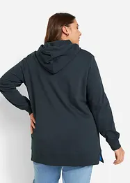 Sweat-shirt sport et féminin avec inscription métallisée, fentes latérales pour une plus grande liberté de mouvement, capuche., bonprix