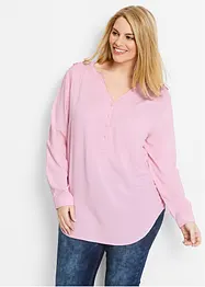 Blouse-tunique en viscose, col V et manches longues, bonprix