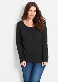 T-shirt manches longues 100% coton à col rond, bonprix
