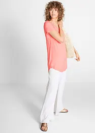 T-shirt long en viscose, manches courtes, bonprix