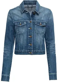 Veste en jean à empiècement dentelle, bonprix