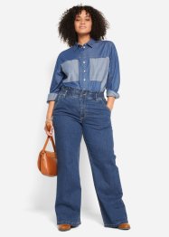 Jean paper bag taille haute, jambes larges, John Baner JEANSWEAR