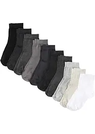 Lot de 10 paires de chaussettes courtes avec coton, bonprix