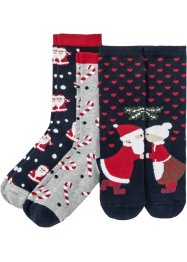 Lot de 3 paires de chaussettes de Noël, bpc bonprix collection