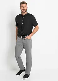 Chemise manches courtes en lin à col montant, bonprix