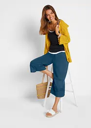 Pantalon en lin majoritaire, longueur 3/4, bonprix