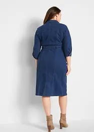 Robe midi en jean avec ceinture, bonprix