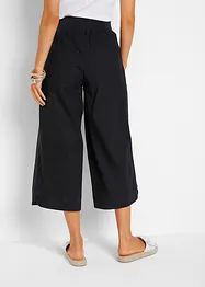 Pantalon en lin à empiècement taille confortable, longueur 3/4, bonprix