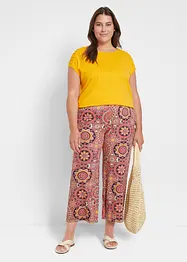 Jupe-culotte large en jersey avec large taille smokée, longueur 7/8, bonprix