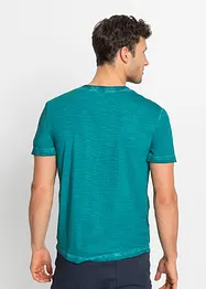 T-shirt col Henley, manches courtes et aspect délavé, bonprix