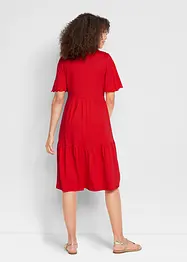 Robe à volants plats longueur genou en coton, bonprix