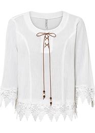 Blouse avec laçage et détails dentelle, RAINBOW