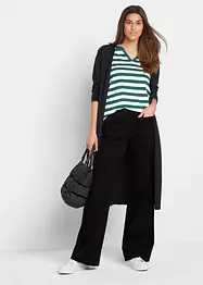 Pantalon en twill avec jambes évasées et taille confortable, bonprix