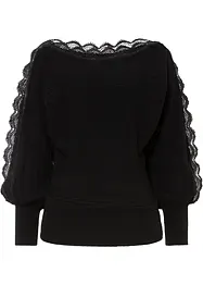 Pull en fine maille avec dentelle, bonprix