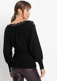 Pull en fine maille avec dentelle, bonprix