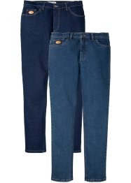 Lot de 2 jeans extensibles Regular Fit avec coton recyclé, Straight, John Baner JEANSWEAR