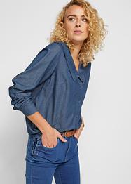 Chemisier en jean avec col, John Baner JEANSWEAR