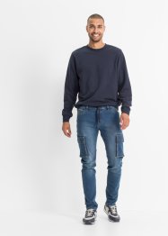 Jean thermo Regular Fit à taille extensible avec poches cargo, Tapered, John Baner JEANSWEAR