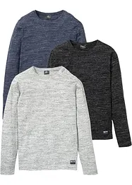 Lot de 3 T-shirts manches longues, bonprix