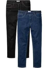 Lot de 2 jeans thermo Regular Fit à taille extensible, Straight, bonprix