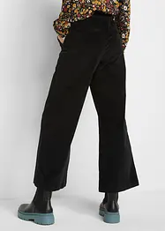 Pantalon large en velours côtelé à taille haute élastiquée, longueur cheville, bonprix