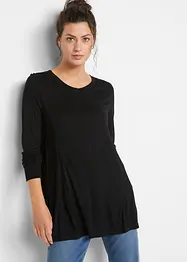 T-shirt à manches longues en viscose avec base évasée, bonprix