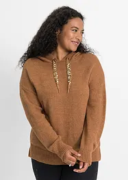 Pull en maille à capuche, bonprix